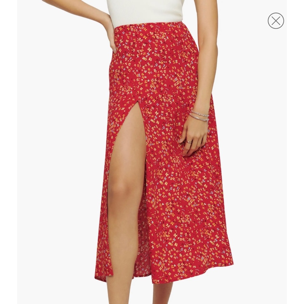 Reformation Zoe Side Slit Midi Skirt (NWOT)